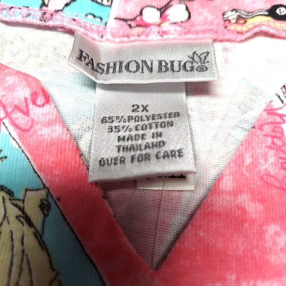 Fashion Bug Women's Plus Size Pink New York Vacation Top - Picture 7 of 8